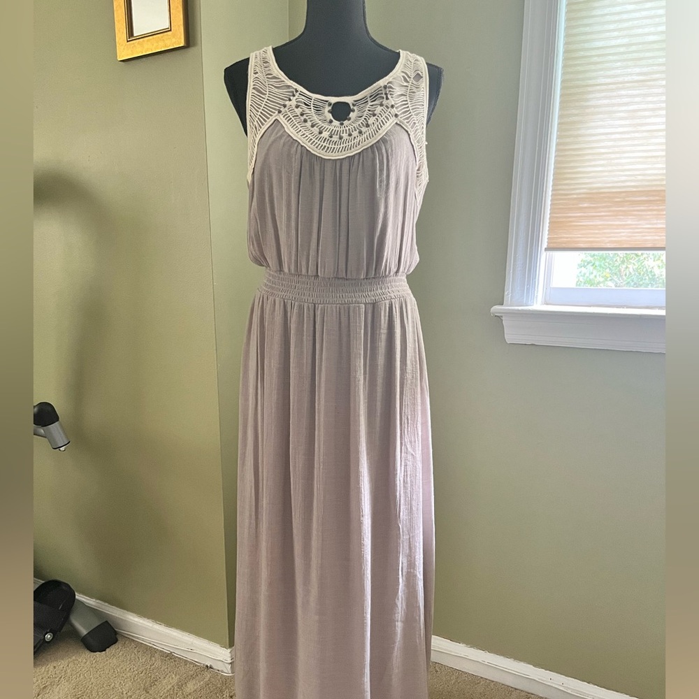 Elegant Taupe Maxi Dress